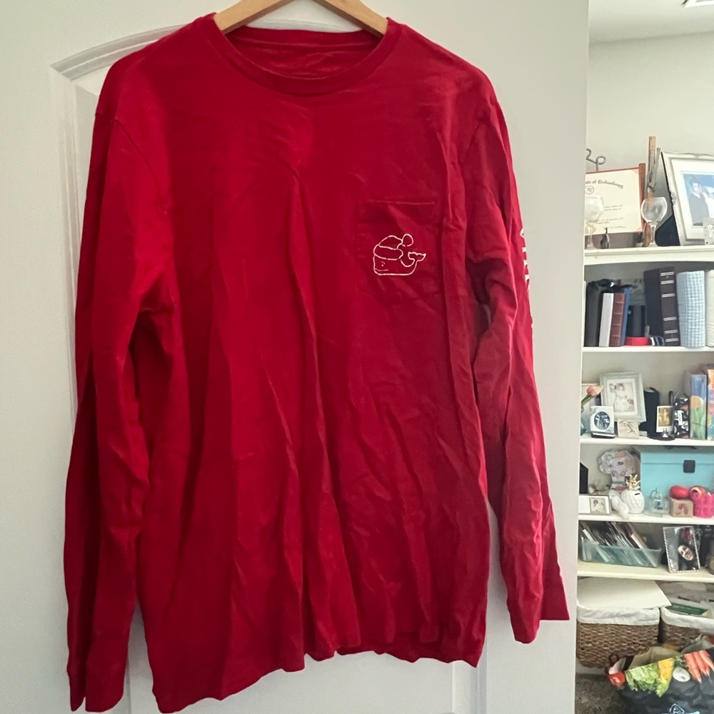 Vineyard Vines Red Long Sleeve Tee